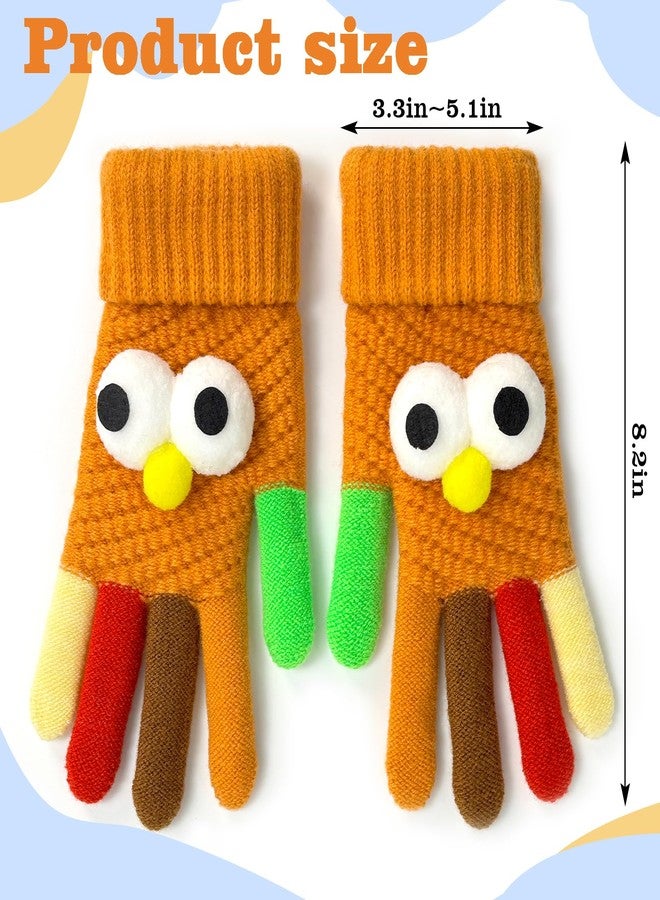 Dkomekii Thanksgiving Turkey Gloves for Running Turkey Trot Gear Knitted Glove - Image 4